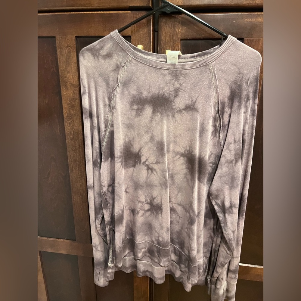 JoyLab Women's Purple Tie-Dye Long Sleeve Top